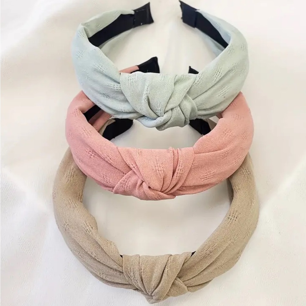 Solid Color Knotted Headband Set - 3 Pieces